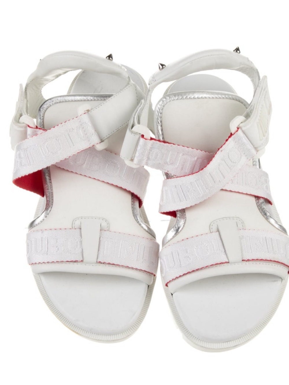 Christian Louboutin White Sandals with Red Trim
